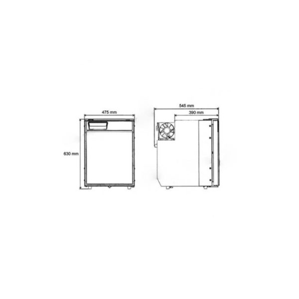 Frigorifero SVR50 L a Compressore Cerniera Destra
