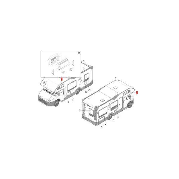 Finestra 700x400 mm RAL 7042 Knaus Sun Traveller 2000