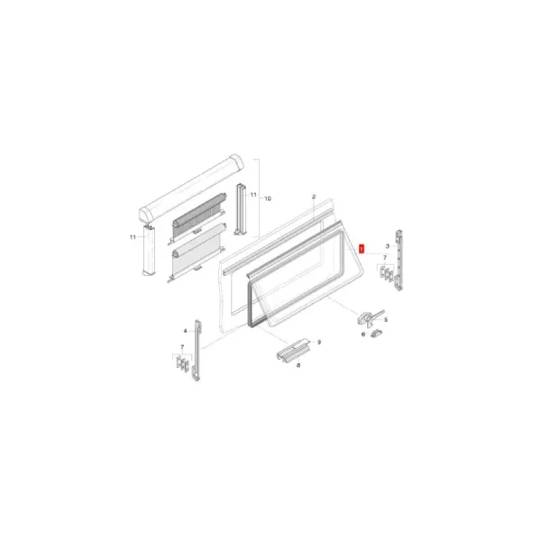 Finestra 700x400 mm RAL 7042 Knaus Sun Traveller 2000