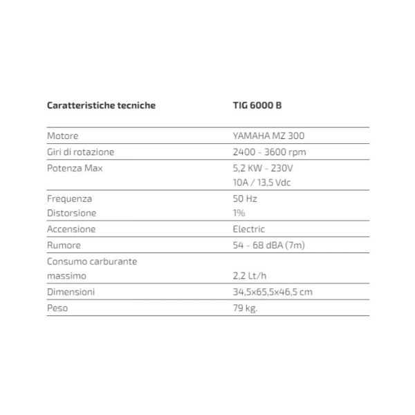 Generatore a Benzina per Camper Telair TIG 6000B YAMAHA