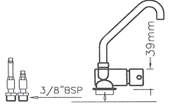 Miscelatore in Ottone con Canna Abbattibile