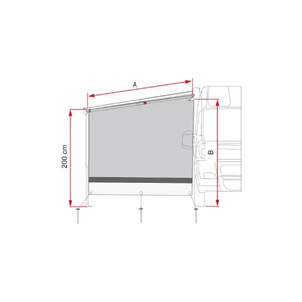 Parete Laterale per Tendalini Sun View Side F45-F80s Fiamma