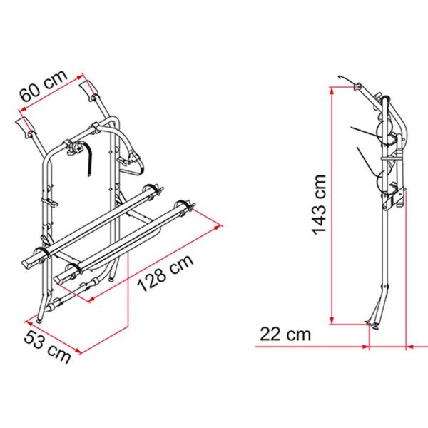 Portabici per Van Fiamma Carry-Bike Opel Vivaro-Renault Trafic