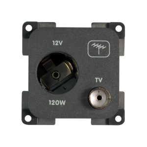 Presa 12V Auto + TV Grigio CBE MP12ATV/G