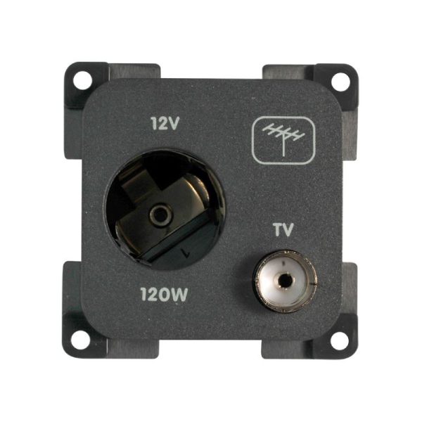 Presa 12V Auto + TV Grigio CBE MP12ATV/G