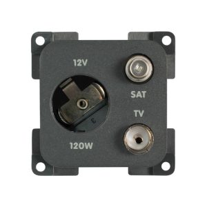 Presa 12V Auto + TV + SAT Grigio CBE MP12ATVS/G