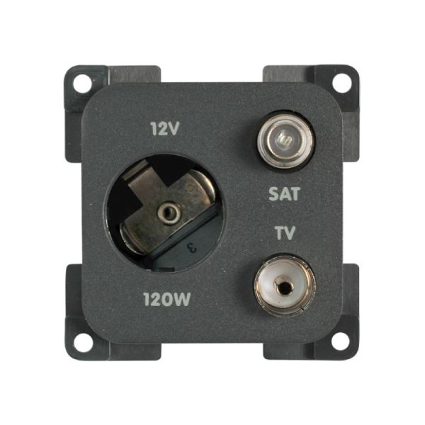 Presa 12V Auto + TV + SAT Grigio CBE MP12ATVS/G