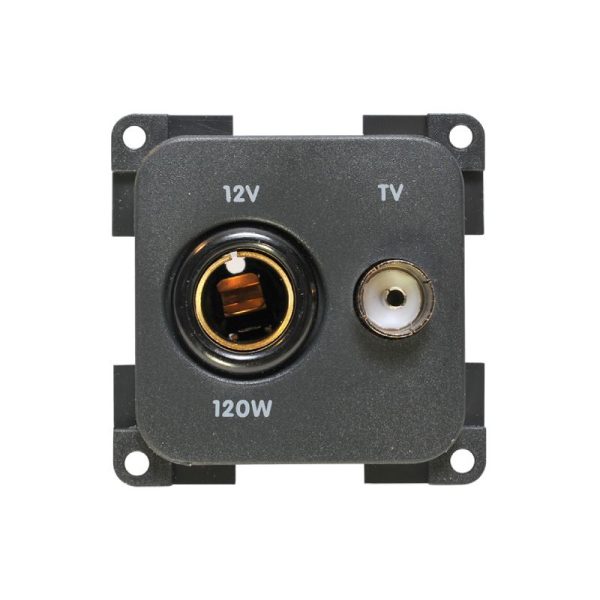 Presa 12V Standard + TV Grigio CBE MP12TV/G