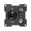 Presa 12V Standard + TV + SAT Grigio CBE MP12TVS/G