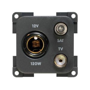 Presa 12V Standard + TV + SAT Grigio CBE MP12TVS/G