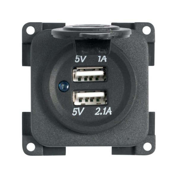 Presa-Doppia-USB-5V-1A-21A-Grigio-CBE-MP2USB-G.jpg Presa Doppia USB 5V 1A + 2,1A Grigio CBE MP2USB/G