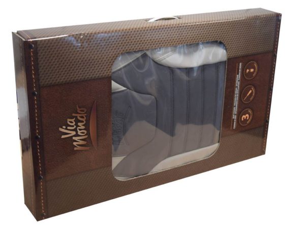 Set 2 Fodere Sedili Cabina In Eco-Pelle Per Ford Dal 2014 Colore Marrone