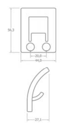 AS244 Appendiabito in ABS Cromo Lucido Cf.Pz.1