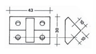 Fissamobile Angolare 4 Fori con Copriviti Grigio