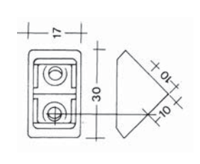 Fissamobile Angolare 2 Fori con Copriviti Bianco