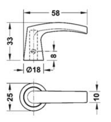 Maniglia/Contromaniglia Marrone Cf.Pz.10