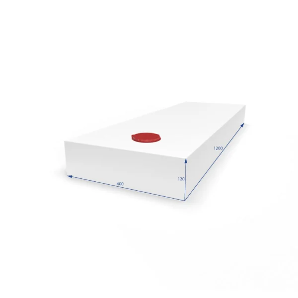 Serbatoio per Acqua 57L 40x12x120 cm Bianco