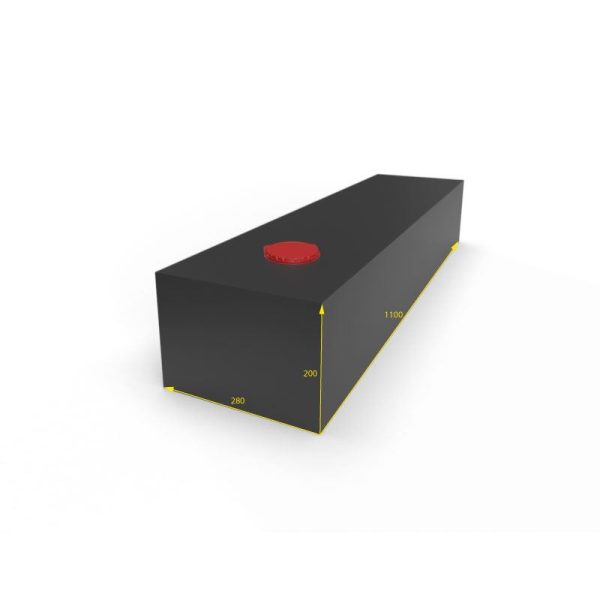 Serbatoio per Acqua 60L 28x20x110 cm Nero