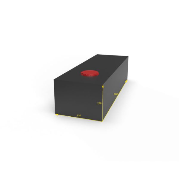 Serbatoio per Acqua 66L 31x23x90 cm Nero