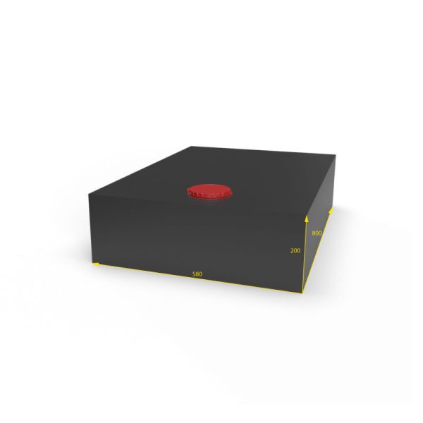 Serbatoio per Acqua 92L 58x20x80 cm Nero