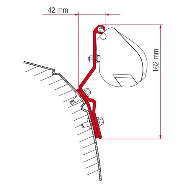 Staffe F35 Pro Fiamma Kit VW T4 Lift Roof