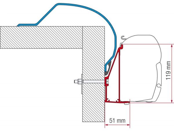 Staffe F45/ F70 Adapter Arca 400 Fiamma per Camper