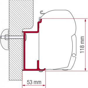 Staffe F45/ F70 Adapter Eura Mobil Karmann 450 Fiamma per Camper