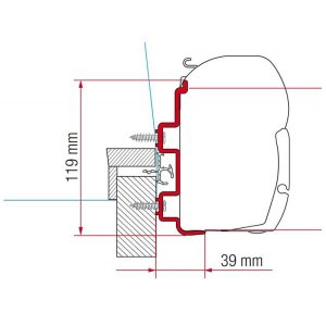 Staffe F45/F70 Adapter Hymer Exsis 300 Fiamma per Camper
