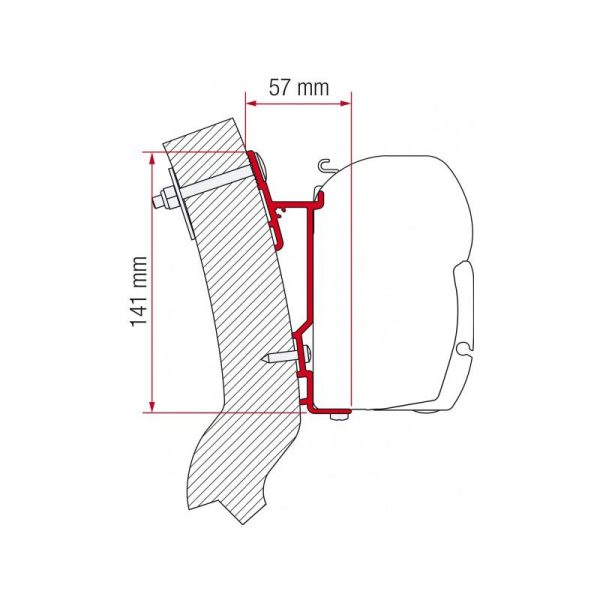 Staffe F45/F70 Adapter Wingamm Oasi 350 Fiamma per Camper