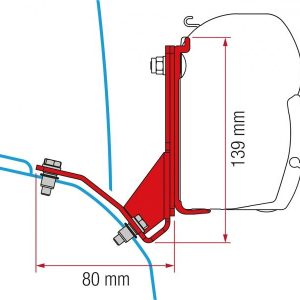Staffe F45/F70 Fiamma Kit Fiat Ducato Hymercar - black finish brackets per Camper