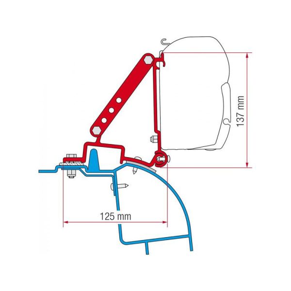 Staffe F45/F70 Fiamma Kit Master H2 e Opel Movano per Camper