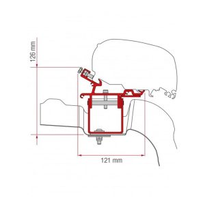 Staffe F80/F65 Fiamma KIT VW CRAFTER/ MAN L3 H3 senza Roof Rail -black finish brackets