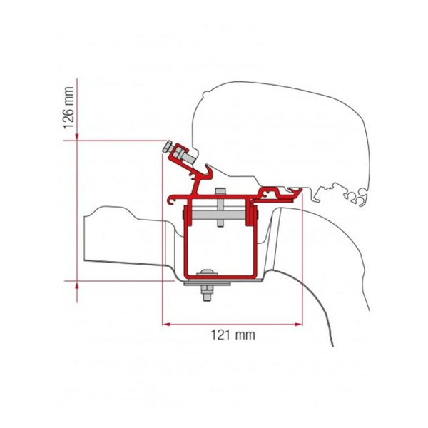 Staffe F80/F65 Fiamma KIT VW CRAFTER/ MAN L3 H3 senza Roof Rail -black finish brackets