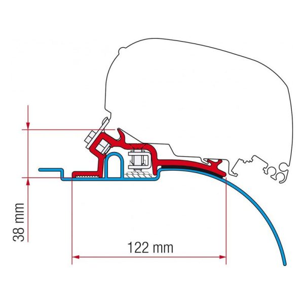 Staffe F80/F65 Fiamma Kit Ducato/ Jumper/ Boxer (high roof) prima del 06.2006