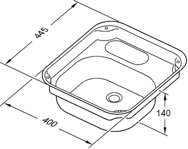 Lavello Rettangolare Thetford Serie Basic Line 34