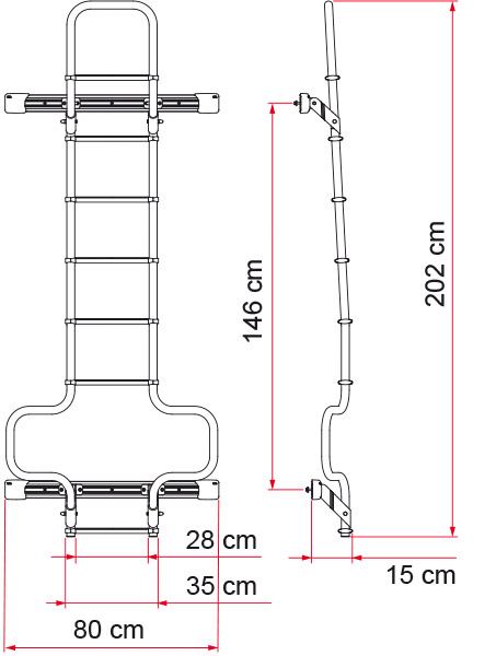 Scaletta Deluxe DJ Black H3 per Camper Fiamma